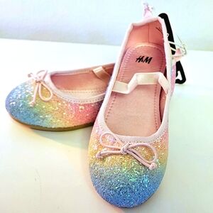 H&M Rainbow Glitter Ballet Flats For Kids